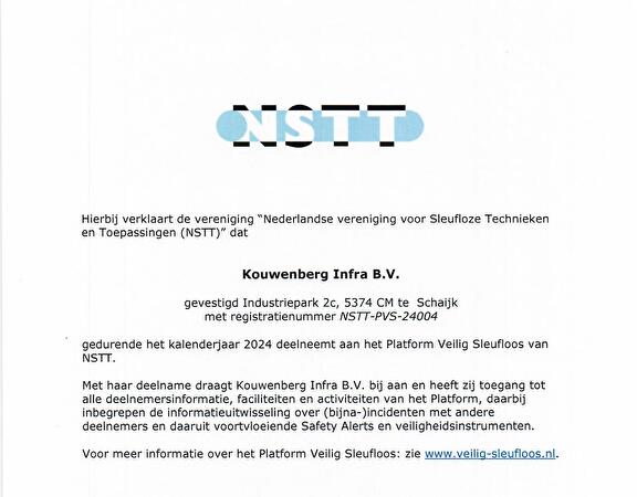 Kouwenberg Infra gaat voor Veilig Sleufloos